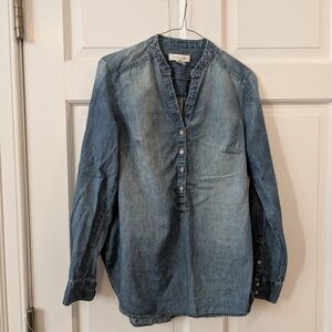 Vintage America Women Xs Denim Shirt